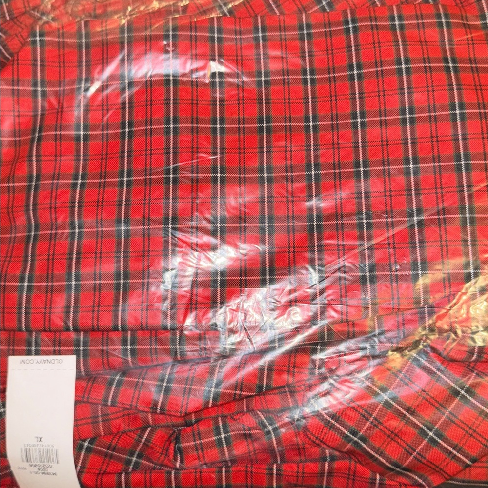 Old Navy Red Plaid Fit Flair Puff Sleeve Dress - Picture 6 of 6